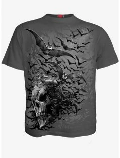 Coupon ✨ Bat Skull T-Shirt Charcoal 🛒
