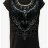 Best reviews of 🔥 Raven Skull Turnup Sleeve Loose Fit Tee ⌛ -HT Style Outlet Store 17636340 hi