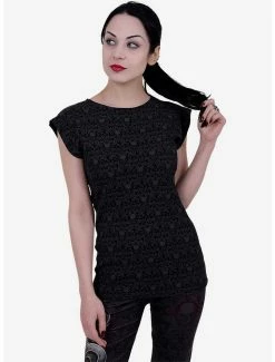 Deals 👏 Scroll Impression Cap Sleeve T-Shirt 😍 -HT Style Outlet Store 17636347 av1