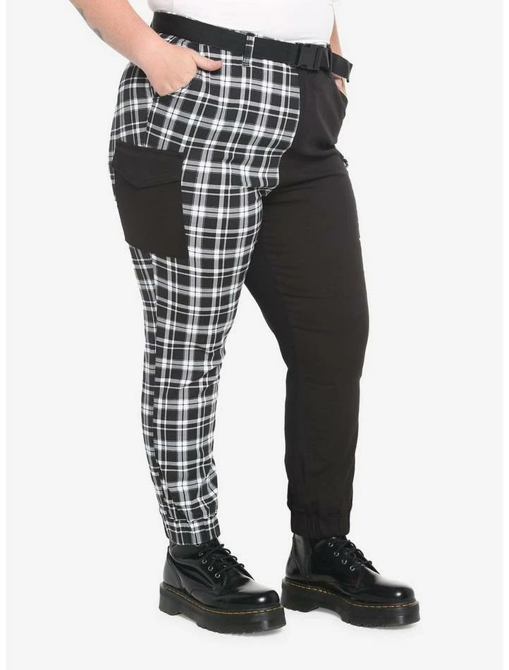 Hot Sale ๐ Black & White Plaid Split Cargo Jogger Pants Plus Size ๐ฅ 5 Hot Sale ๐ Black & White Plaid Split Cargo Jogger Pants Plus Size ๐ฅ - Image 3