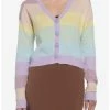 Hot Sale ⌛ Pastel Rainbow Boyfriend Fit 👧 Girls Crop Cardigan 🥰 -HT Style Outlet Store 17671464 hi