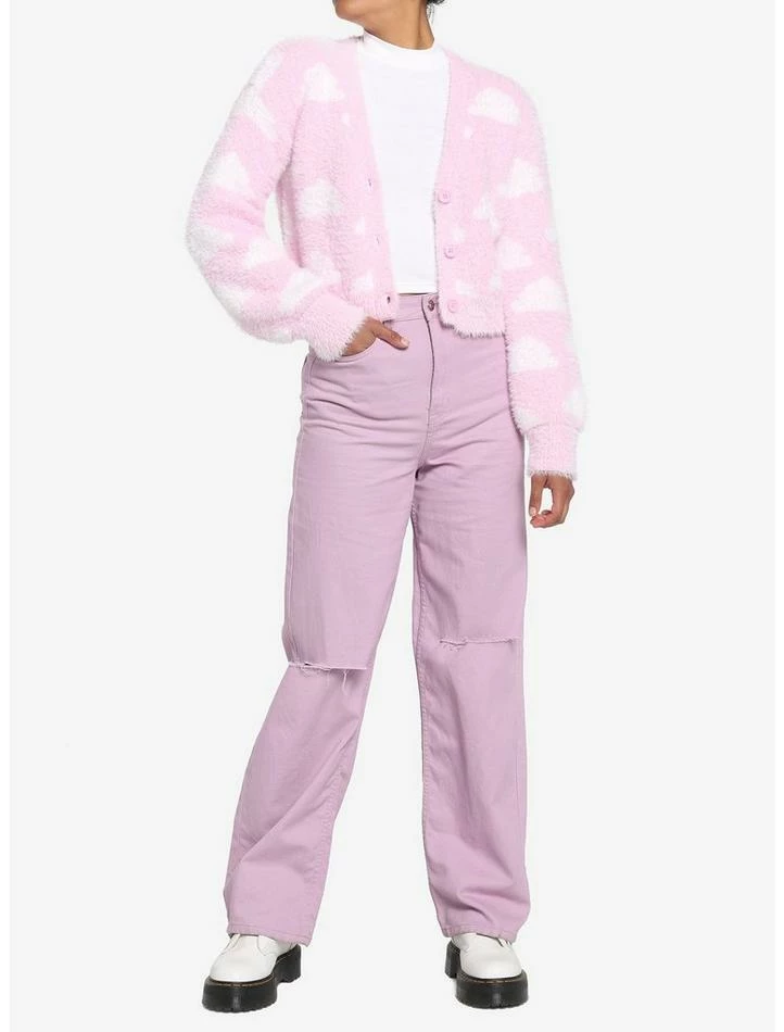 Discount π₯° Pink Clouds Crop π§ Girls Cardigan β 4 Discount π₯° Pink Clouds Crop π§ Girls Cardigan β - Image 2