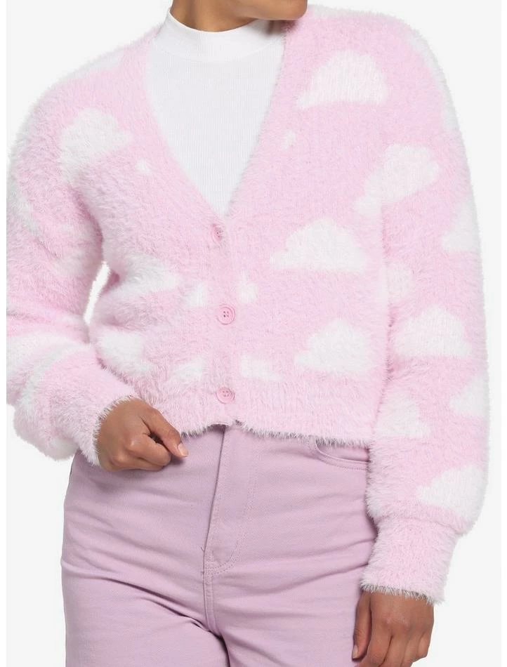 Discount π₯° Pink Clouds Crop π§ Girls Cardigan β 3 Discount π₯° Pink Clouds Crop π§ Girls Cardigan β
