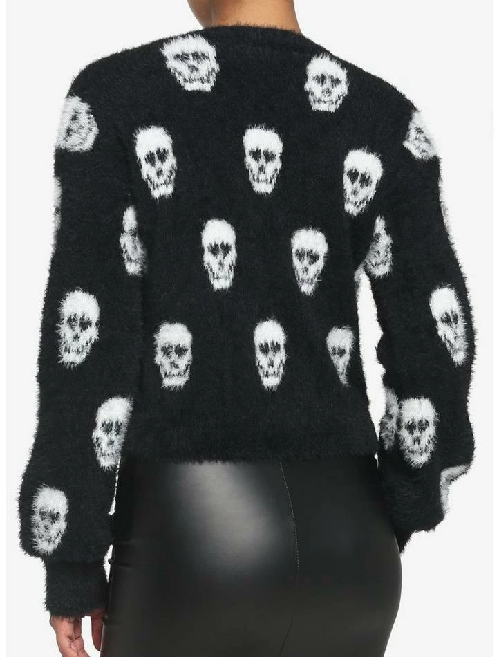 Discount 😍 Skulls Crop Fuzzy 👧 Girls Cardigan 💯 5 Discount 😍 Skulls Crop Fuzzy 👧 Girls Cardigan 💯 - Image 3