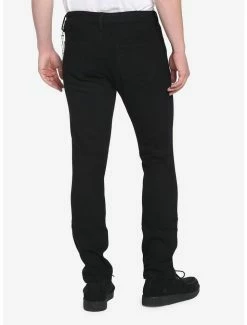 Buy 😉 Black Destructed Skinny 👖 Jeans With Side Chain 🛒 -HT Style Outlet Store 17688758 av1
