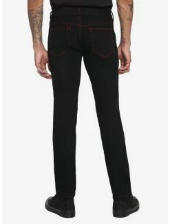 Hot Sale ❤️ Black Zipper Skinny 👖 Jeans ⌛ -HT Style Outlet Store 17688767 av1