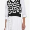 Best reviews of ❤️ Black & White Checkered Heart 👧 Girls Crop Sweater Vest 💯 -HT Style Outlet Store 17724822 hi