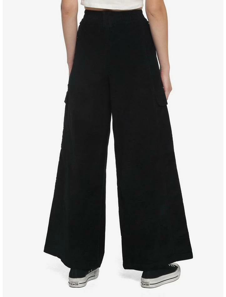 Best Pirce 😀 Black Corduroy Wide Leg Cargo Pants 🤩 4 Best Pirce 😀 Black Corduroy Wide Leg Cargo Pants 🤩 - Image 2
