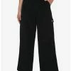 Best Pirce 😀 Black Corduroy Wide Leg Cargo Pants 🤩