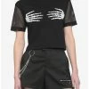 Cheapest 🥰 Skeleton Hands Mesh 👧 Girls T-Shirt ⭐ -HT Style Outlet Store 17788104 hi