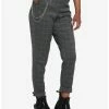 Deals 😀 Grey Grid Side Chain Pants 🌟