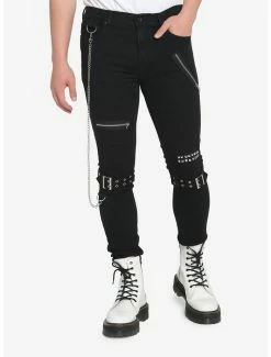 Best reviews of 💯 Black Chain & Strap Stinger 👖 Jeans 🌟