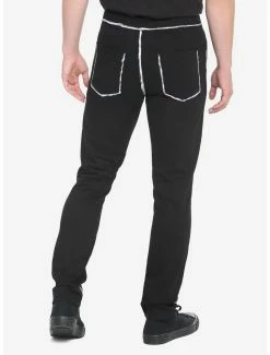 Coupon 🎉 Black & White Contrast Painted Skinny 👖 Jeans 😀 -HT Style Outlet Store 17891225 av1