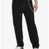 Cheapest 🎉 Black & White Contrast Stitch Side Chain Carpenter Pants 👏 -HT Style Outlet Store 17891316 hi