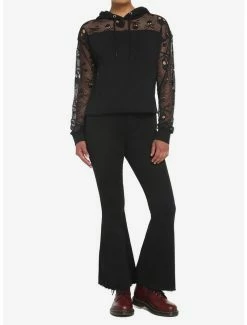 Discount 💯 Skull & Crossbones Mesh 👧 Girls Hoodie 😀 -HT Style Outlet Store 17904168 av1