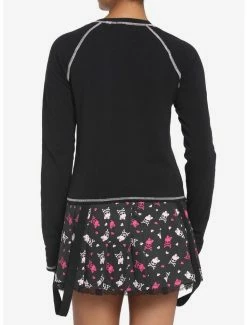 Top 10 🎉 Pink Skull & Crossbones Crop 👧 Girls Long-Sleeve Raglan T-Shirt 🌟 -HT Style Outlet Store 17904186 av2