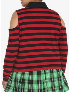 Buy ๐ Black & Red Stripe Cold Shoulder ๐ง Girls Long-Sleeve Polo ๐ Shirt Plus Size ๐ฅ 7 Buy ๐ Black & Red Stripe Cold Shoulder ๐ง Girls Long-Sleeve Polo ๐ Shirt Plus Size ๐ฅ -HT Style Outlet Store 17904216 av2