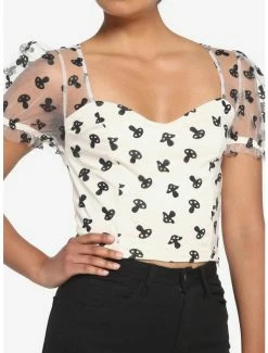 Best deal 🥰 Mushroom Glitter Mesh 👧 Girls Top ✨