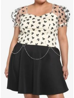 Best Pirce 🥰 Mushroom Glitter Mesh 👧 Girls Top Plus Size 😉