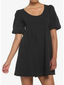 Brand new ⭐ Black Back Tie Puff Sleeve Babydoll 👗 Dress 🎉 -HT Style Outlet Store 17904688 av1
