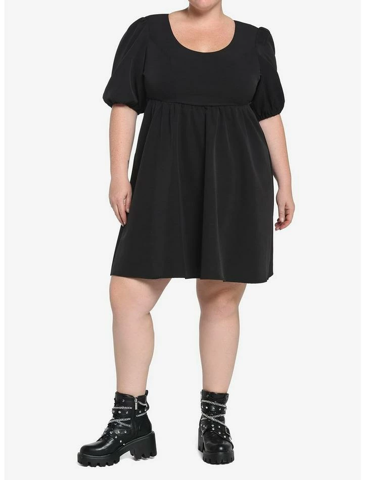 Discount ๐ Black Back Tie Puff Sleeve Babydoll ๐ Dress Plus Size ๐ฅ 5 Discount ๐ Black Back Tie Puff Sleeve Babydoll ๐ Dress Plus Size ๐ฅ - Image 3