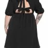 Discount 🎁 Black Back Tie Puff Sleeve Babydoll 👗 Dress Plus Size 🔥 -HT Style Outlet Store 17904696 hi
