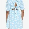 Cheapest ⭐ Pastel Blue Skies Cloud Back Tie Puff Sleeve Babydoll 👗 Dress ❤️ -HT Style Outlet Store 17904704 hi