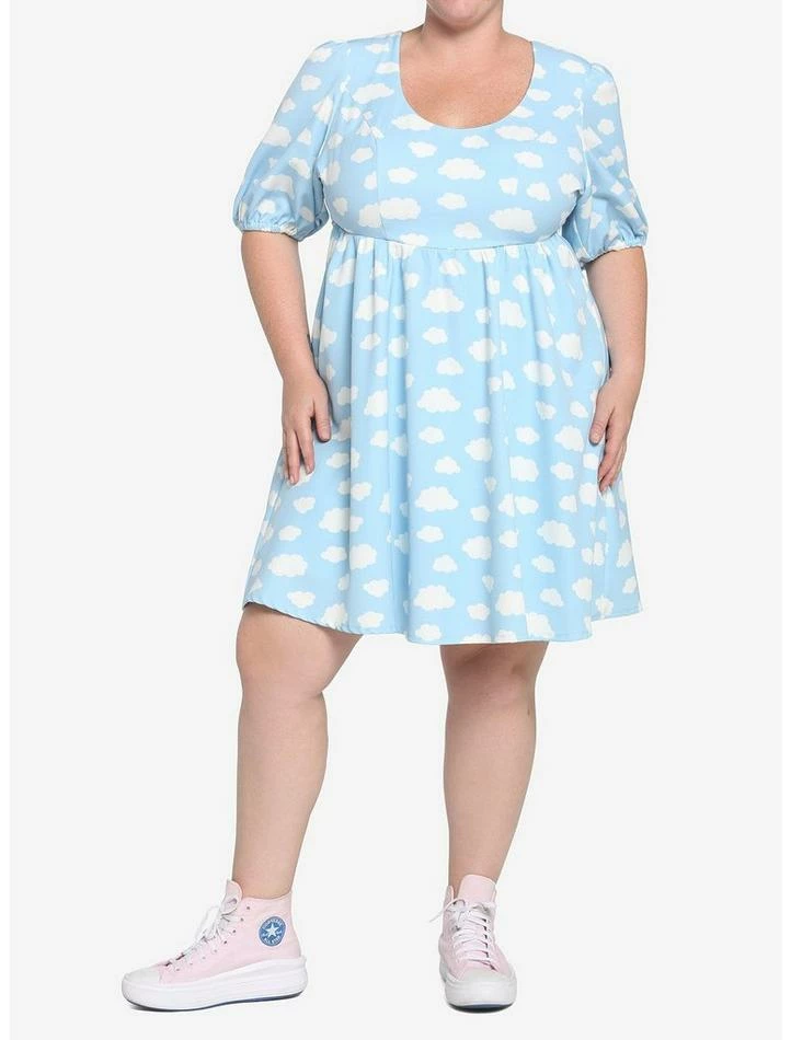 Best deal ๐คฉ Pastel Blue Skies Cloud Back Tie Puff Sleeve Babydoll ๐ Dress Plus Size โ๏ธ 5 Best deal ๐คฉ Pastel Blue Skies Cloud Back Tie Puff Sleeve Babydoll ๐ Dress Plus Size โ๏ธ - Image 3
