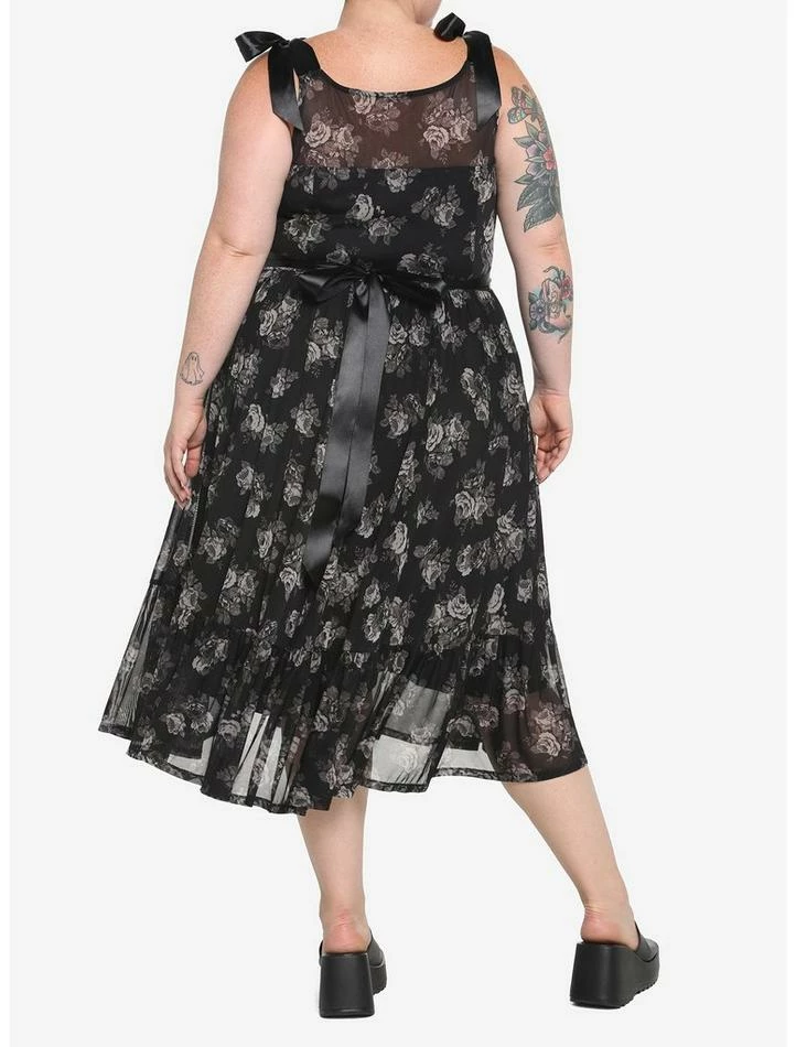 Hot Sale ๐ Black Floral Mesh Midi ๐ Dress Plus Size ๐ 5 Hot Sale ๐ Black Floral Mesh Midi ๐ Dress Plus Size ๐ - Image 3