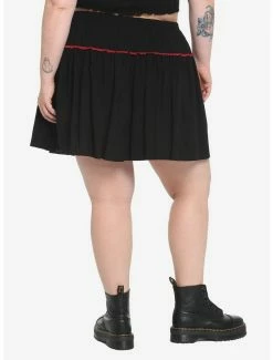 Hot Sale 🛒 Black & Red Lace-Up 👗 Skirt Plus Size 🛒 -HT Style Outlet Store 17904818 av1