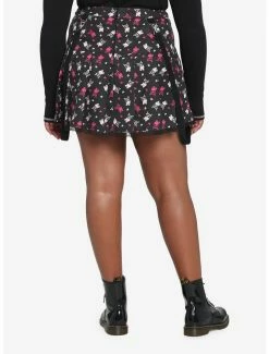 Deals 🎉 Black & Pink Skulls Pleated Suspender 👗 Skirt Plus Size 😀 -HT Style Outlet Store 17904867 av1