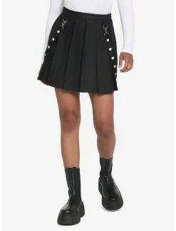 Best Sale ✨ Black & Pink Hearts Suspender 👗 Skirt 👍