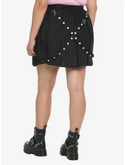 Deals ❤️ Black & Pink Hearts Suspender 👗 Skirt Plus Size 😍 -HT Style Outlet Store 17904899 av1