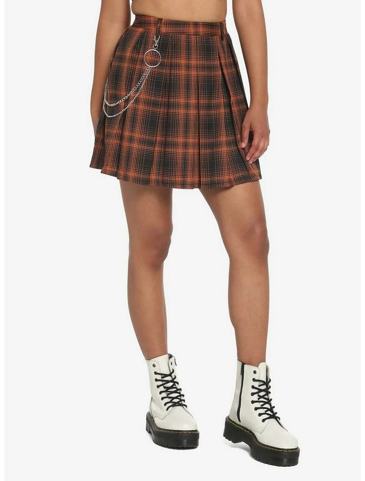 Coupon ๐ Orange Plaid Double Chain Pleated ๐ Skirt ๐ 3 Coupon ๐ Orange Plaid Double Chain Pleated ๐ Skirt ๐