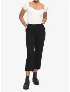 Hot Sale ✨ Ivory Side Ruching 👧 Girls Crop Top 🛒 -HT Style Outlet Store 17911885 av1