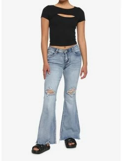 Discount 👍 Black Twofer Cutout 👧 Girls Top 🥰 -HT Style Outlet Store 17912203 av1