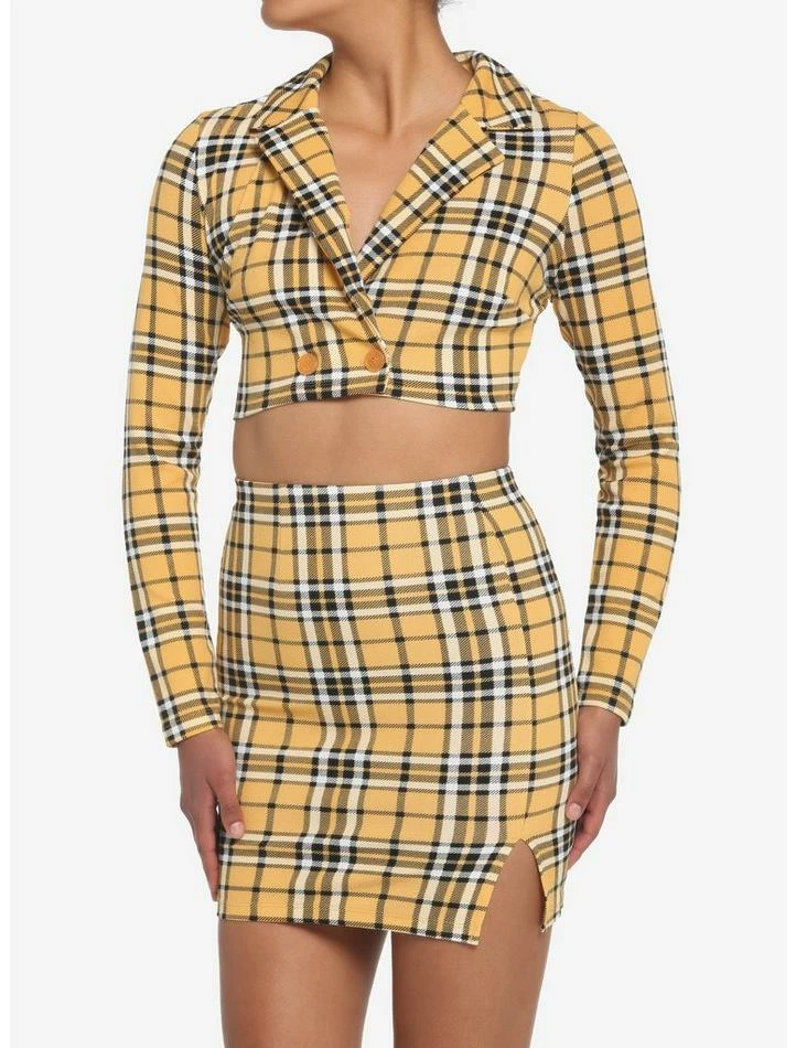 New ๐ Yellow Plaid Crop Blazer & ๐ Skirt Set ๐ 3 New ๐ Yellow Plaid Crop Blazer & ๐ Skirt Set ๐