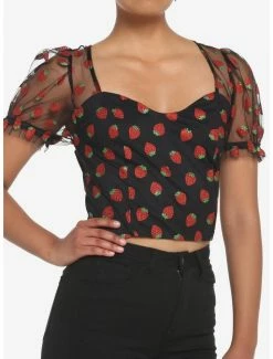 Best deal 💯 Strawberry Glitter Mesh Top 🤩