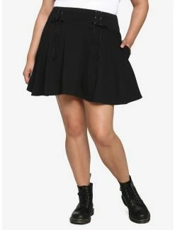 Best Sale 🎉 Black Lace-Up 👗 Skirt Plus Size 👍