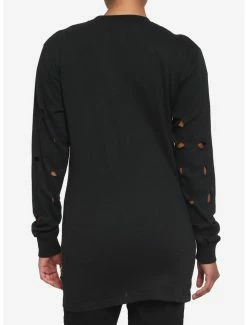 Top 10 ✨ Black Distressed Front Suspender Oversized 👧 Girls Long-Sleeve T-Shirt 🥰 -HT Style Outlet Store 18000233 av2