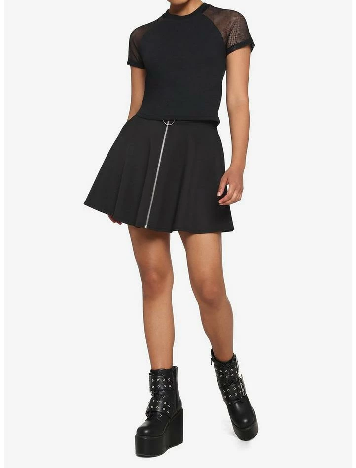 Cheap 🥰 Black Mesh Sleeve 👧 Girls Raglan Top 😍 4 Cheap 🥰 Black Mesh Sleeve 👧 Girls Raglan Top 😍 - Image 2