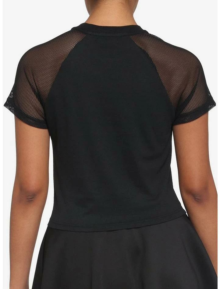 Cheap 🥰 Black Mesh Sleeve 👧 Girls Raglan Top 😍 5 Cheap 🥰 Black Mesh Sleeve 👧 Girls Raglan Top 😍 - Image 3