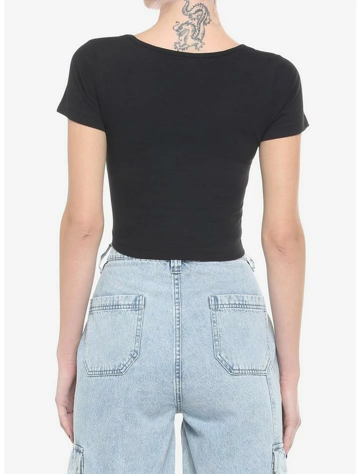 Outlet ๐ Black Embroidered Strawberries ๐ง Girls Crop T-Shirt โจ 5 Outlet ๐ Black Embroidered Strawberries ๐ง Girls Crop T-Shirt โจ - Image 3