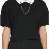 Deals 🔔 Black Chain Collar 👧 Girls Crop Polo 👕 Shirt ❤️ -HT Style Outlet Store 18002228 hi