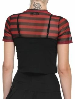 Outlet ⌛ Black & Red Stripe 👧 Girls Twofer T-Shirt 🎉 -HT Style Outlet Store 18003209 av2