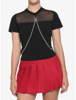 Hot Sale 😀 Chain Mesh 👧 Girls Crop Top ⭐