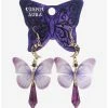 Promo ✨ Purple Butterfly Crystal Moon Drop Earrings ⭐