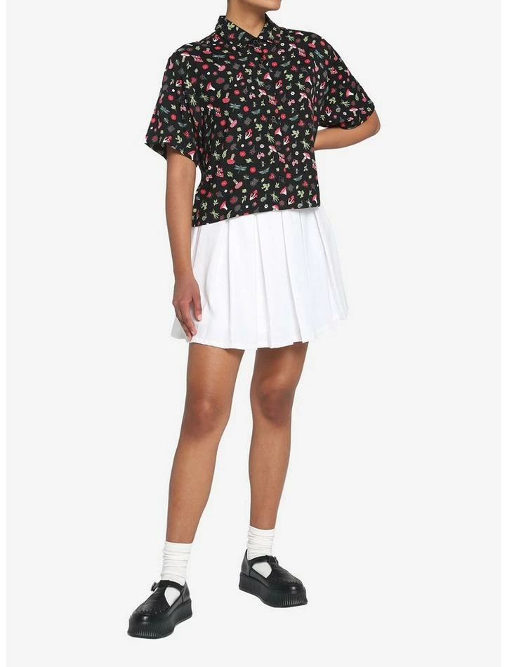 Hot Sale ๐ฅ Black Mushroom Frog Boxy ๐ง Girls Woven Button-Up ๐ 4 Hot Sale ๐ฅ Black Mushroom Frog Boxy ๐ง Girls Woven Button-Up ๐ - Image 2