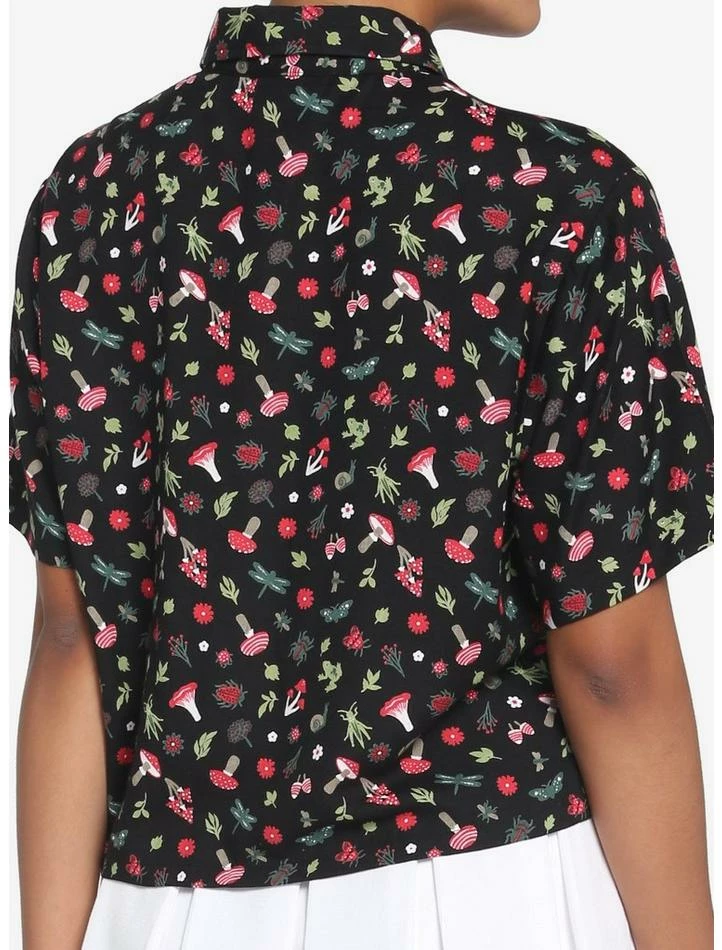 Hot Sale ๐ฅ Black Mushroom Frog Boxy ๐ง Girls Woven Button-Up ๐ 5 Hot Sale ๐ฅ Black Mushroom Frog Boxy ๐ง Girls Woven Button-Up ๐ - Image 3
