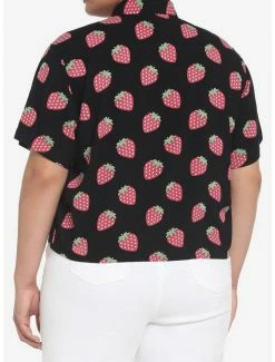 Coupon 🎁 Black Strawberry 👧 Girls Crop Woven Button-Up Plus Size 😍 7 Coupon 🎁 Black Strawberry 👧 Girls Crop Woven Button-Up Plus Size 😍 -HT Style Outlet Store 18075065 av2